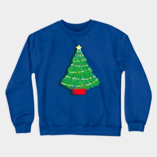 Traditional Christmas Tree with Twinkle Lights Crewneck Sweatshirt